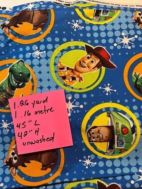 Disney Toy Story Cotton Fabric  1.26 Yards